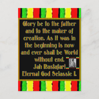 Carte Postale Prière Rasta récitée avant la cérémonie de tabagis