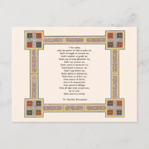 Carte Postale Prière Saint Patrick’s Breastplate avec noeuds cel