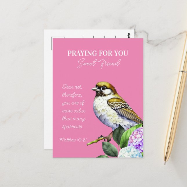 Carte Postale Priez Pour Vous Mon Ami Doux (Devant/Arrière en situation)