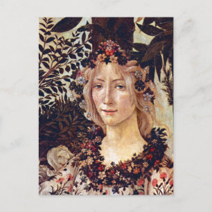Carte Postale Primavera, détail Flora, Botticelli c. 1482
