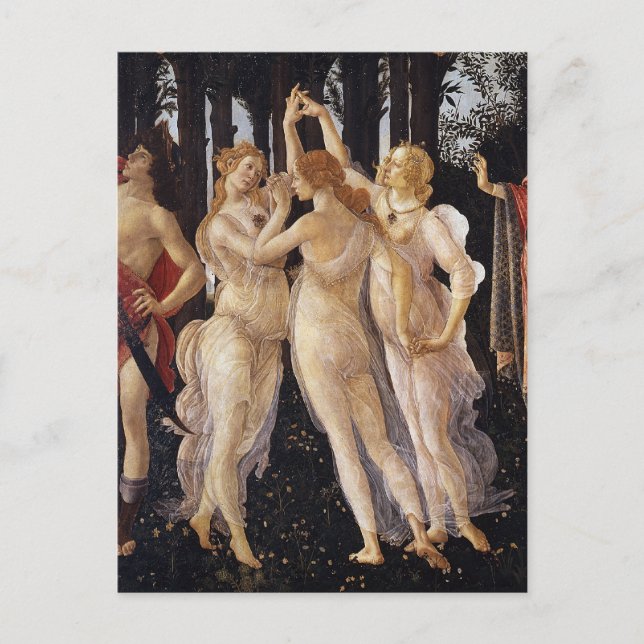 Carte Postale Primavera, Trois Grâces, par Sandro Botticelli (Devant)