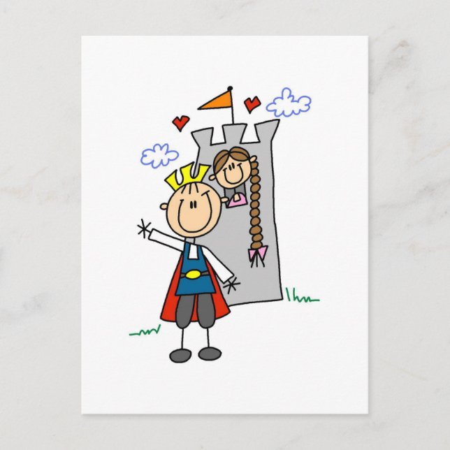 Carte Postale Prince et Fille en Tshirts et cadeaux tour (Devant)