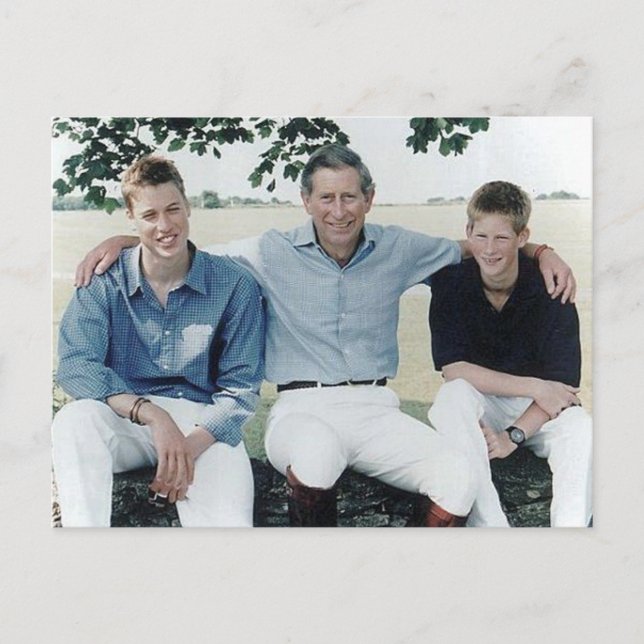 Carte Postale Princes Charles William Harry 1999 (Devant)