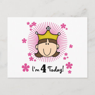 Carte Postale Princess 4th Birthday Tshirts et cadeaux