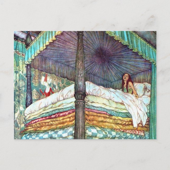 Carte Postale Princess And The Pea Print - Fairy Tale Hans Ander (Devant)