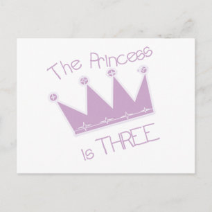 Carte Postale Princess Crown 3e Anniversaire Tshirts et cadeaux