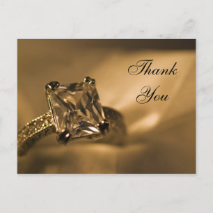 Carte Postale Princess Cut Diamond Ring Mariage Merci Note