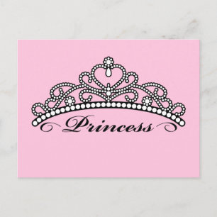 Carte postale Princess Tiara (arrière - plan rose)
