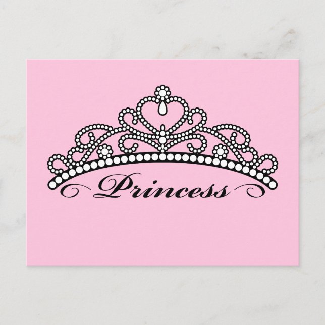 Carte postale Princess Tiara (arrière - plan rose) (Devant)