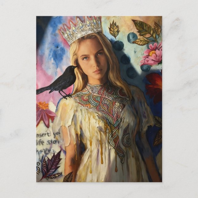 Carte Postale Princess With a Black Bird (Devant)