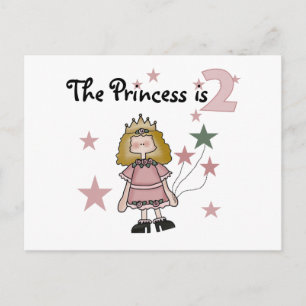 Carte Postale Princesse 2e Anniversaire Tshirts et cadeaux