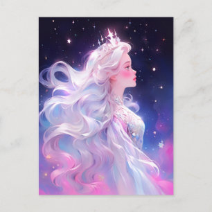 Carte Postale Princesse Anime Fille Fabriquée En Étoiles