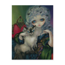 Carte postale "Princesse avec un chat Ragdoll"