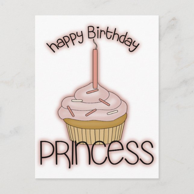 Carte Postale Princesse de joyeux anniversaire (Devant)