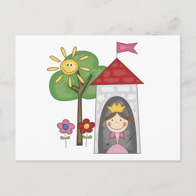 Carte Postale Princesse en T-shirts et cadeaux de tour (Devant)