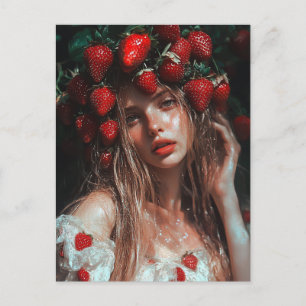 Carte Postale Princesse Fraise Fantaisie Artistique