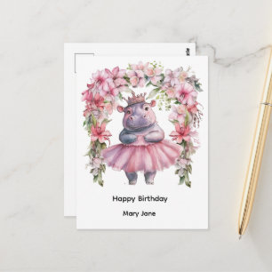 Carte Postale Princesse Hippopotame