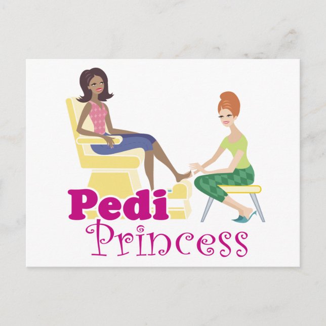 Carte Postale Princesse Pedicure (Devant)