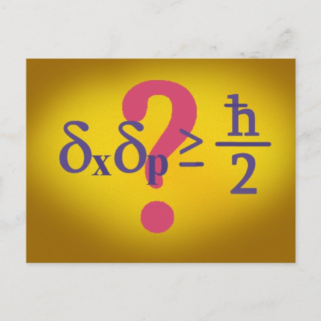 Carte Postale Principe d'incertitude Heisenberg (Devant)