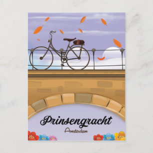 Carte Postale Prinsengracht,Affiche de voyage sur un canal d'Ams