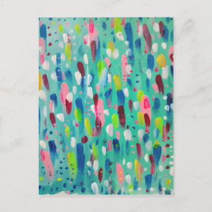 Carte Postale Printemps Blues Art Abstrait