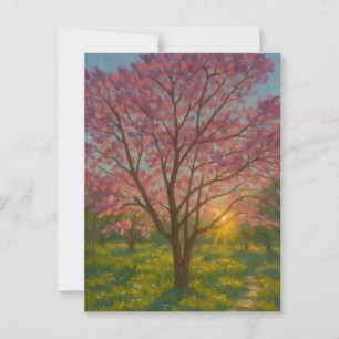 Carte Postale Printemps Éveil - Paysage de l'arbre florissant