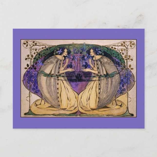 Carte postale : Printemps par Frances Macdonald (Devant)