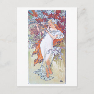 Carte Postale Printemps (Quatre Saisons), Alphonse Mucha