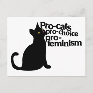 Carte Postale pro-chats pro-choix pro-féminisme