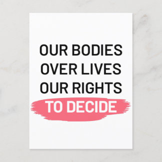 Carte Postale Pro Choice Droits d'avortement Conception