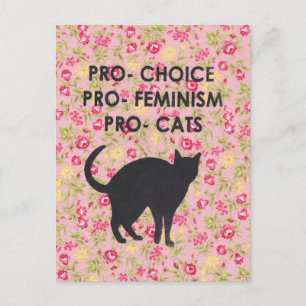 Carte Postale Pro-Choice/Feminism/Cats
