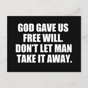 Carte Postale Pro Choice Free Will