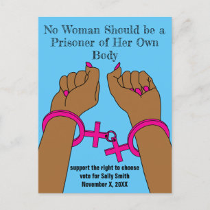 Carte Postale Pro Choice Sortez du vote Autonomie peau foncée