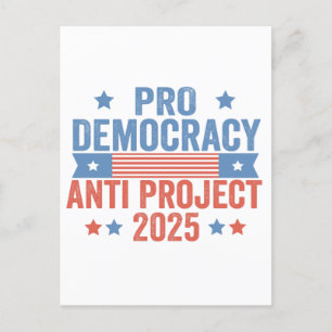 Carte Postale Pro Democracy Anti Project 2025 Trump républicain