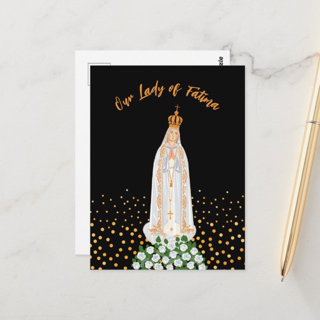 Carte Postale Procession de Notre-Dame de Fatima aux bougies (Devant/Arrière en situation)