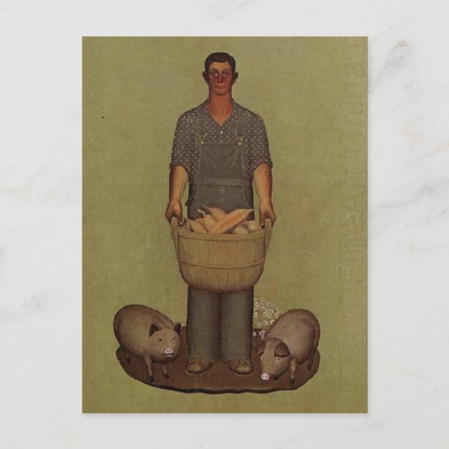 Carte Postale Produit de l'Iowa par Grant Wood (Devant)