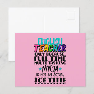 Carte Postale Professeur d'anglais uniquement parce que multitâc
