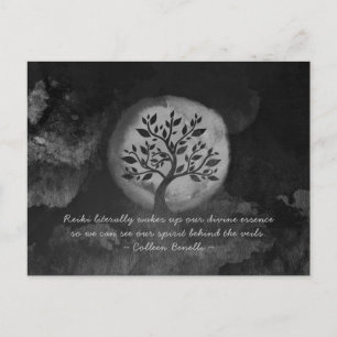 Carte Postale Professeur de méditation de yoga Citation d'arbre 