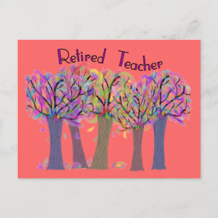 Carte Postale Professeur retraité Artsy Trees Design