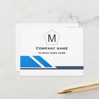 Carte postale professionnelle abstraite bleue et b