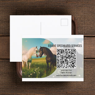 Carte postale professionnelle Horse QR Code