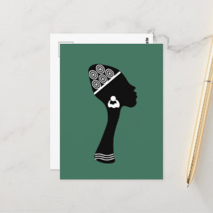 Carte Postale Profil de femme abstraite afro-américaine