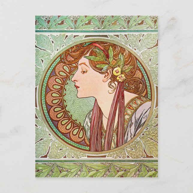 Carte Postale Profil de la femme, Alphonse Mucha (Devant)