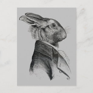 Carte Postale Profil de portrait de lapin