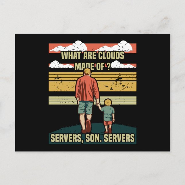 Carte Postale Programmer Papa - Clouds Server Son (Devant)