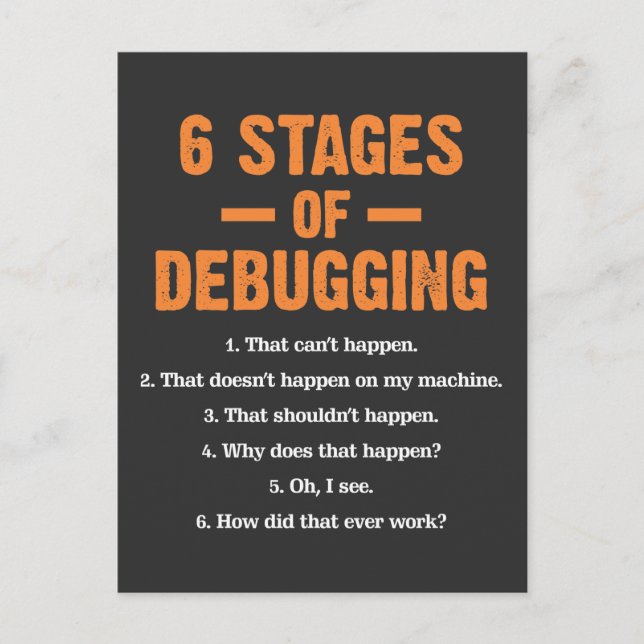 Carte Postale Programmeur informatique de codage de bogues de dé (Devant)