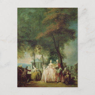 Carte Postale Promenade à Longchamp, vers 1760