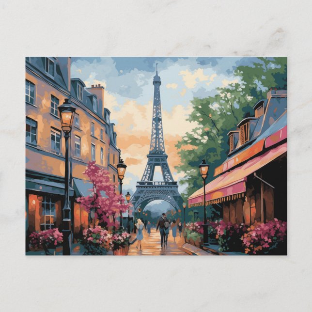Carte Postale Promenade à travers la ville à Paris France (Devant)
