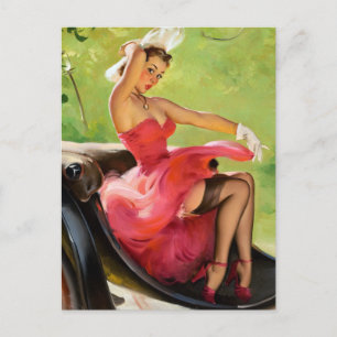 Carte Postale Promenade dans le Parc Pin Up