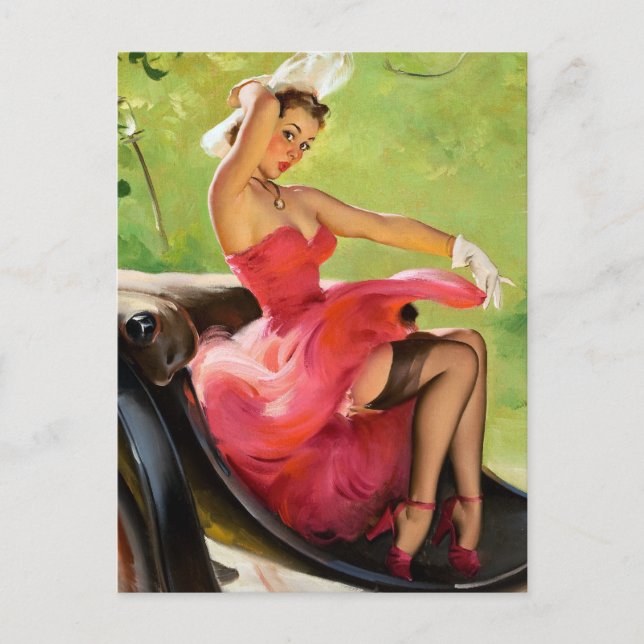 Carte Postale Promenade dans le Parc Pin Up (Devant)